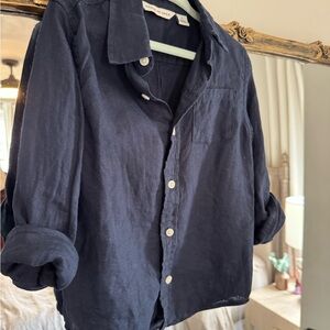 Navy Button-Up Shirt